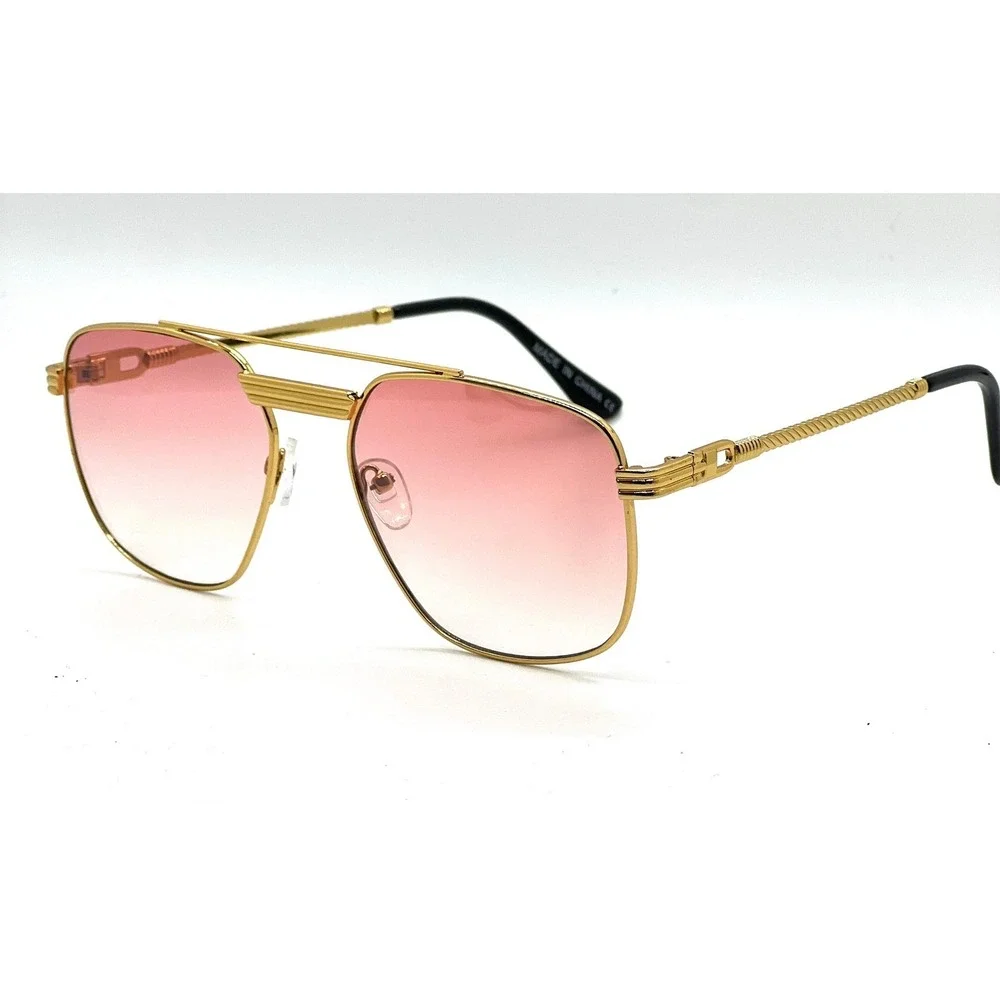 Pink Sunglasses Fashion Men Women Gold Frame Retro Vintage Shades Lentes‎ Gafas